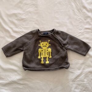 BabyGap Gray Knit Robot Sweater Jumper 0-3M